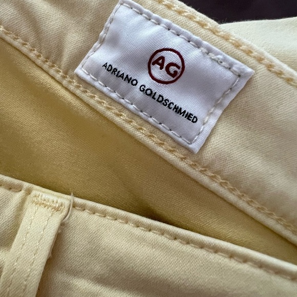 AG Adriano Goldschmied Prima Crop Butter Yellow Cigarette Jeans  Sz 26 - Picture 4 of 7